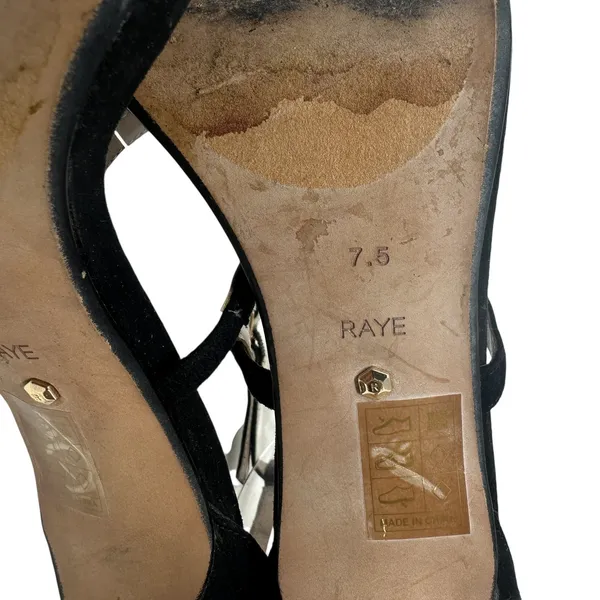 Raye Alley‎ High Heels Pumps Shoes Suede Ankle Strap Buckle Black Size US 7.5 - Image 13