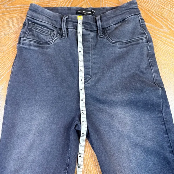 Good American Pull On Flare Jeans Washed Black Size Small‎ - Image 7