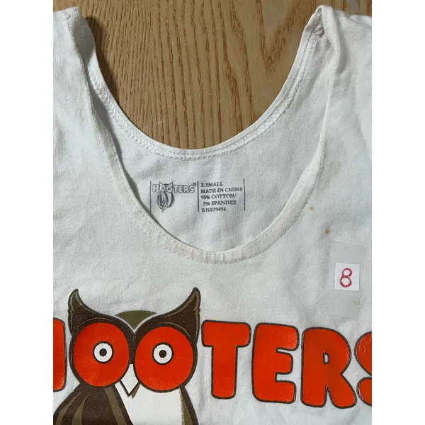 B30-8 Hooters Girl Uniform Rare Vintage Tank White size Xs - Image 4
