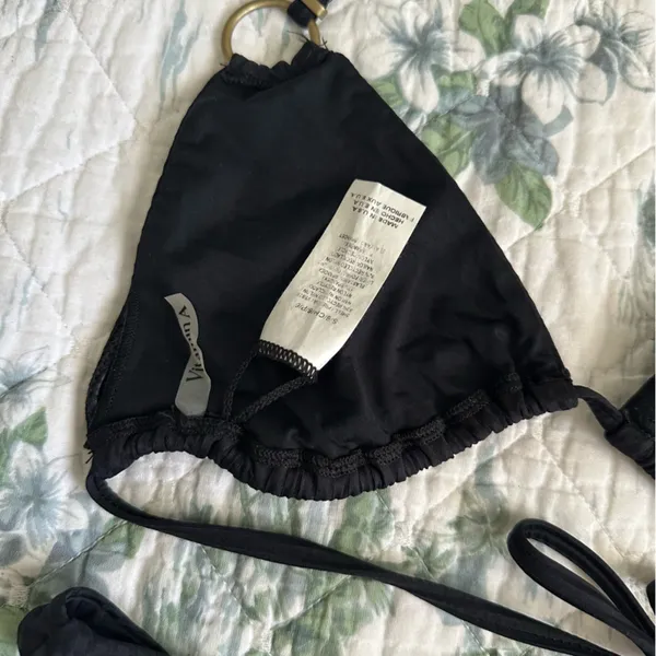 Vitamin A Cosmo Ecorib Bikini Set 6 S Black Gold Rings - Image 9