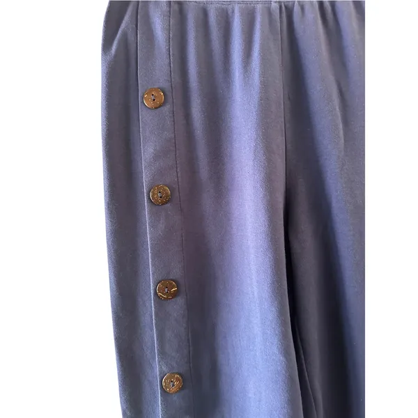 Appleseed's Blue Button Detail Wide Leg Dress Pants Women Sz S - Image 5
