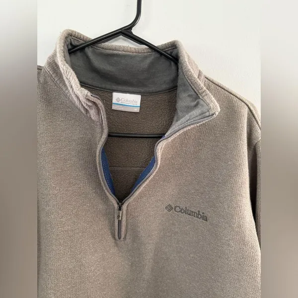 Columbia Outdoor Quarter Zip Pullover Sweatshirt Brown Size S M Unisex - Image 5