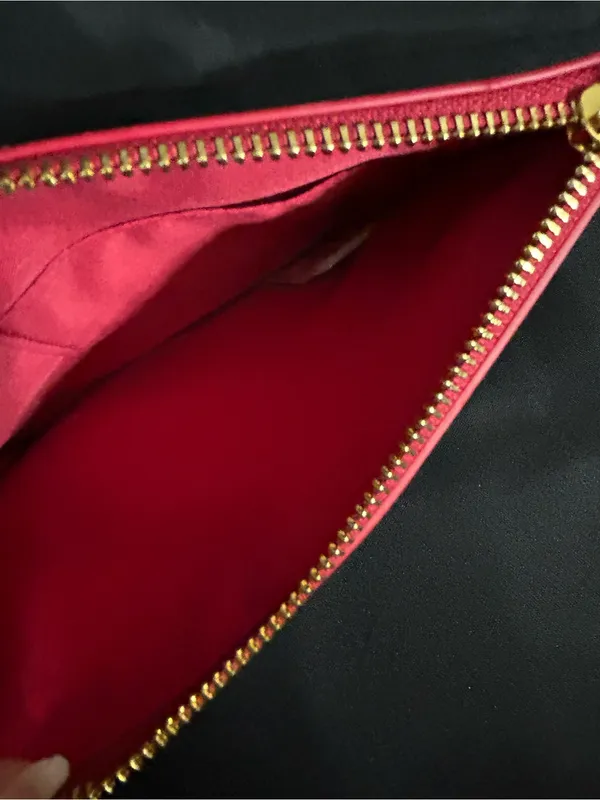 Ann Taylor Red Leather Zip Travel Cosmetic Money Pouch NWT - Image 8