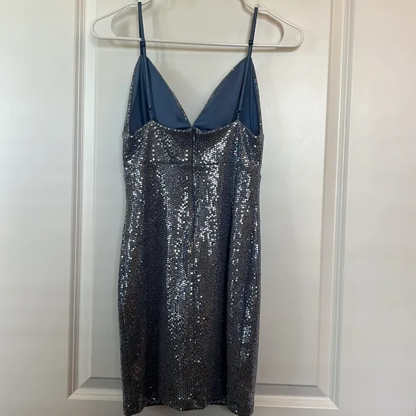 Lulus Sequin Bodycon Mini Dress with Adjustable Straps Perfect for Homecoming - Image 3