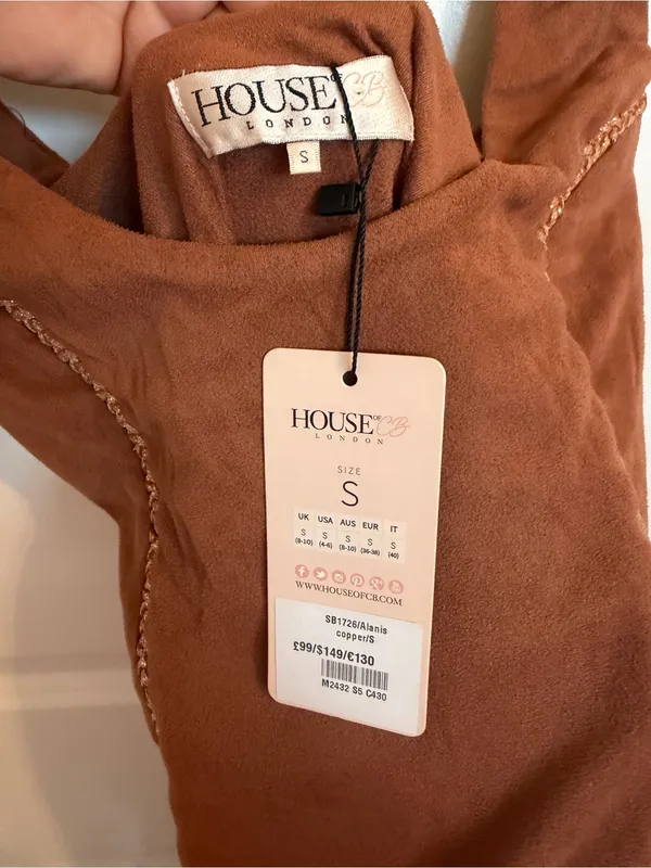 NWT House of CB Alanis Suede Dress Small - Image 5