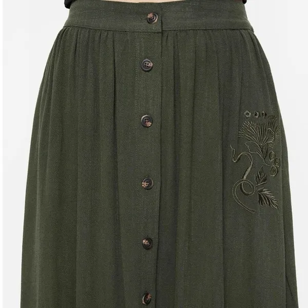 Disturbia Foliate Embroidered Midaxi Skirt Size 12 - Image 8