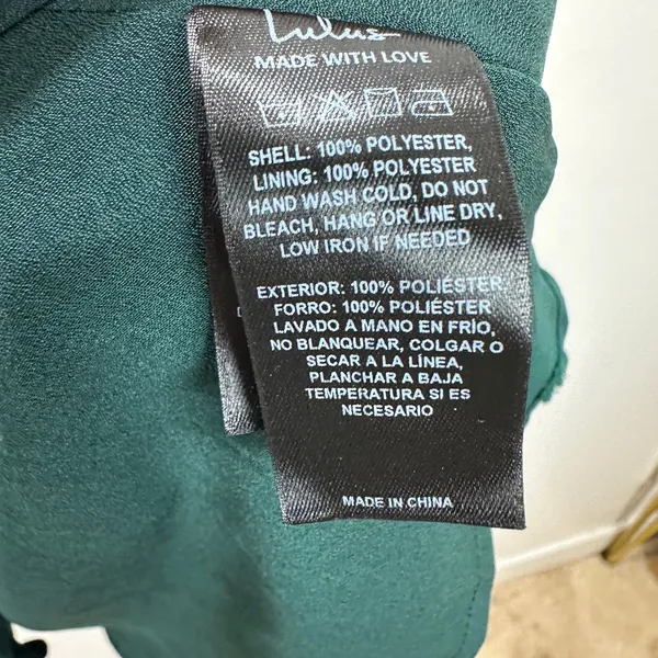 Lulus Always on Repeat Emerald Green Clip Dot Long Sleeve Mini Dress Large NWT - Image 9