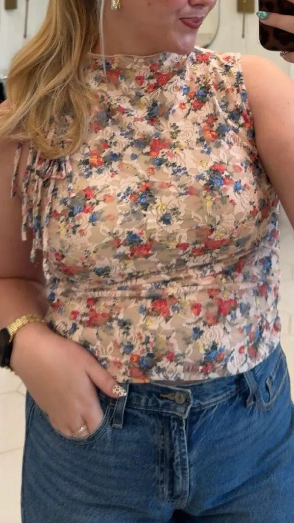 Willow + Root Floral Lace High Neck Tank Top - Image 4