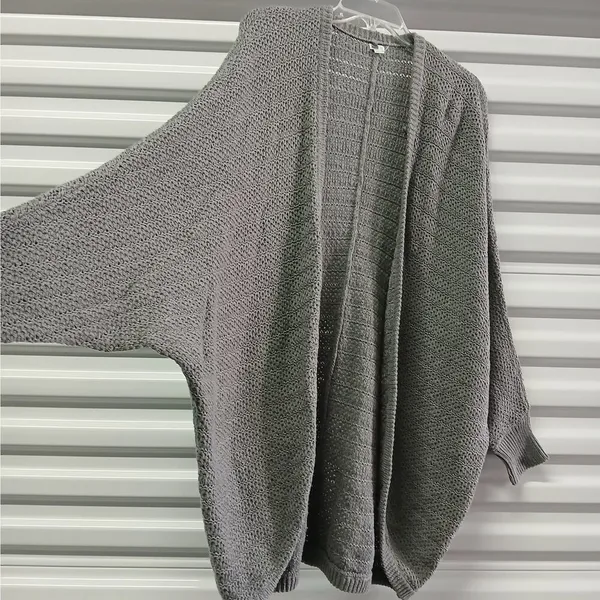Aerie Oversized Cardigan Women's XS/S Gray Open Front Long Sleeve Sweater Lagen - Image 7