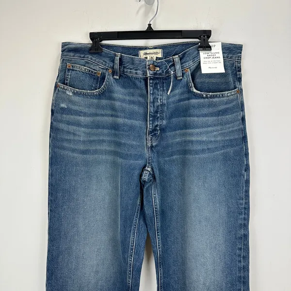 Madewell Petite Low Slung Baggy Crop Jean Croswell Wash Blue Relaxed US 30 P NWT - Image 8