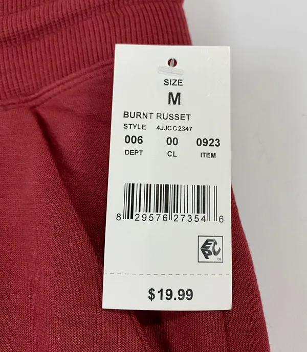 Women’s Casual Drawstring Joggers Coke Rainbow Print Logo Maroon NWT - Image 10