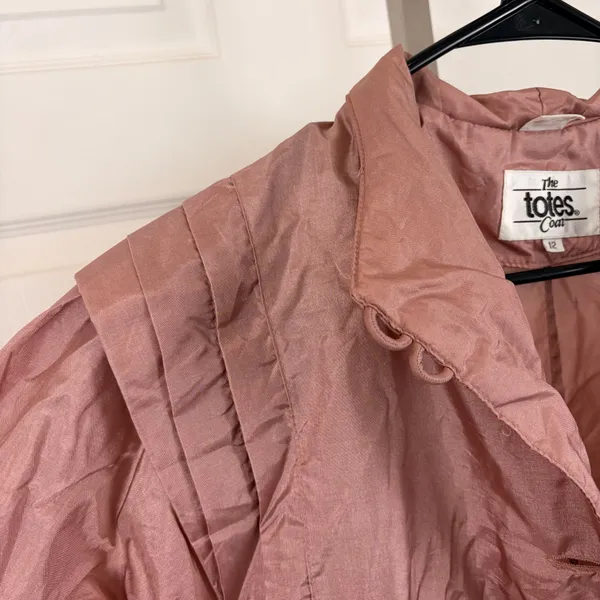 The Totes Coat vintage dusty rose nylon long coat - Image 4