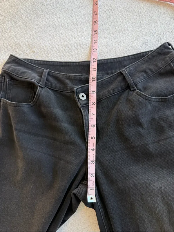 Halara Flex Jeans Washed Denim Wide Leg Medium Petite Cool Gray Denim - Image 8