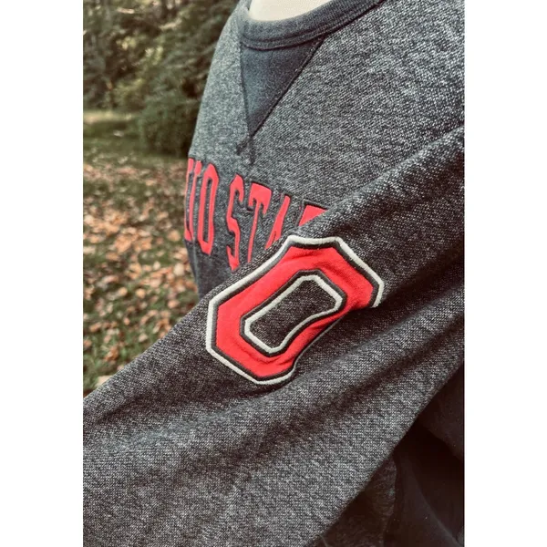 Colosseum Athletics Women's L Embroidered Gray OSU Ohio State Buckeyes Sweatshirt Vintage Look - Image 7