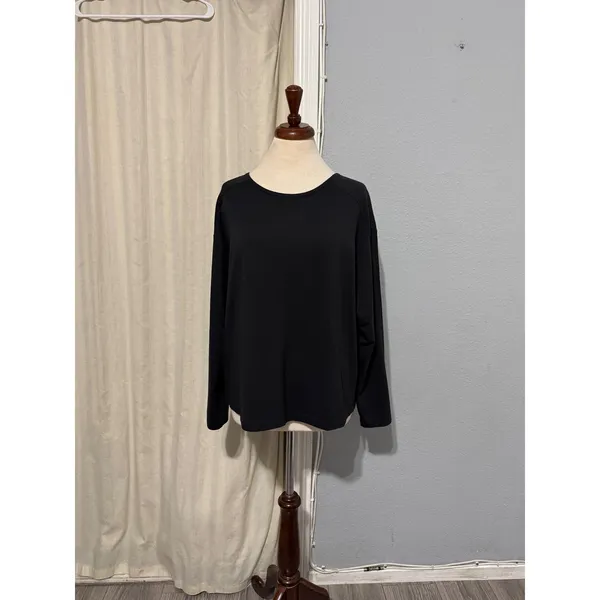 Members Mark Black Long Sleeve Active Tee Women's Size L Open Back‎ Detail - Image 8