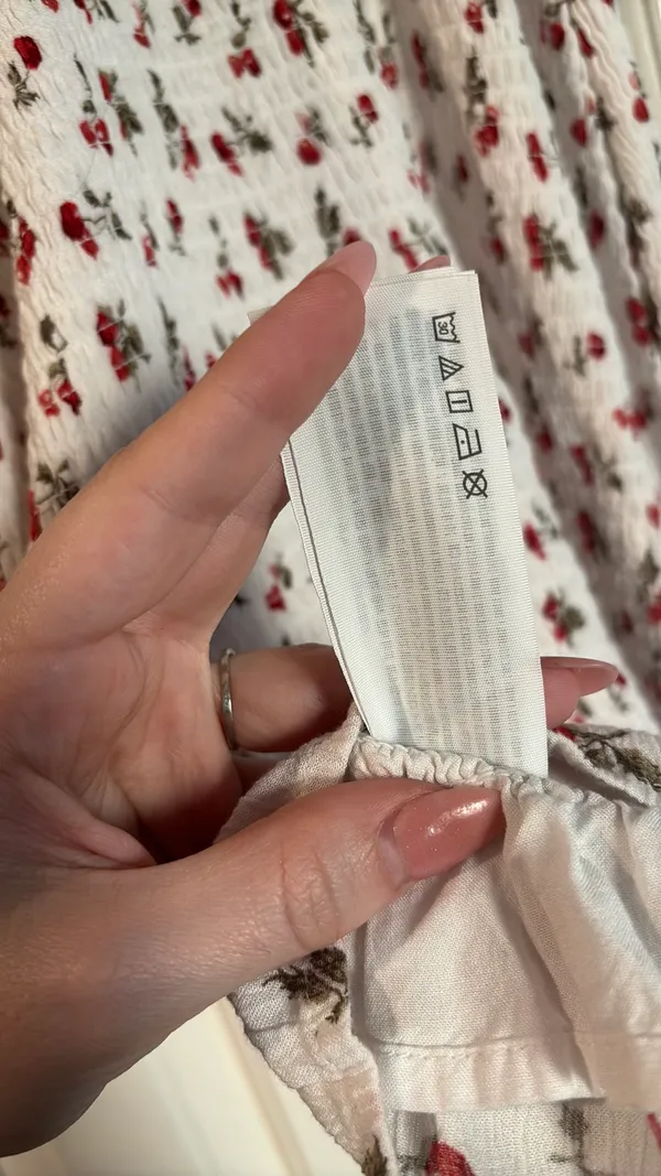 Abercrombie Mini Dress White Cherries - Image 3