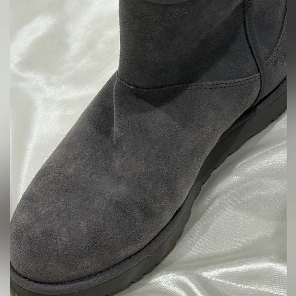 Ugg Cory II Suede Short Ankle Boots 5 Charcoal Gray Minimal Classic Mini Fall - Image 15
