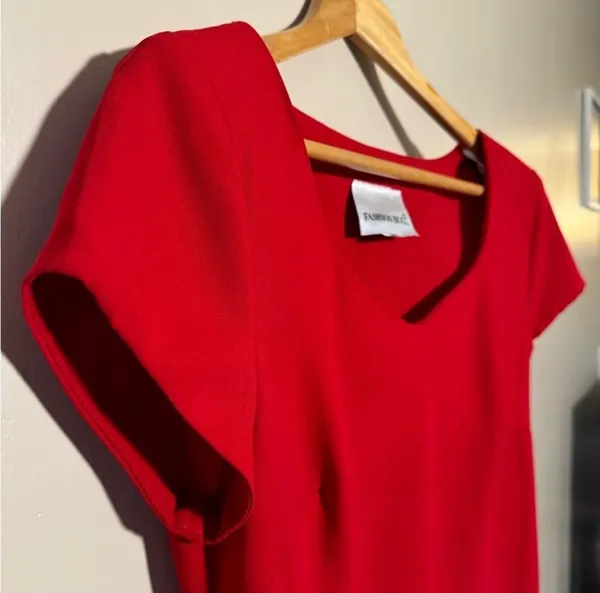 CLEARANCE! Red Vintage Fashion Bug A-Line Dress Size 12 EUC - Image 5
