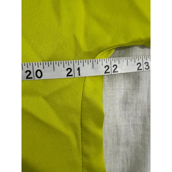Essentiel Antwerp Button Down Shirt Women M Lime Green Satin Boxy Blouse - Image 10