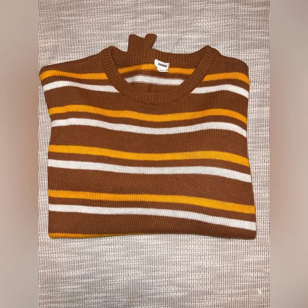 Garage Brown‎ Striped Cropped Sweater Size P/S (XS/S) - Image 6