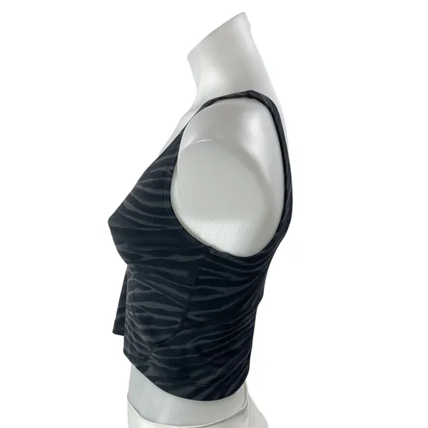 Lululemon Women's Black Zebra Sleeveless Tank Workout Athletic Crop Top Size 6 - Image 2