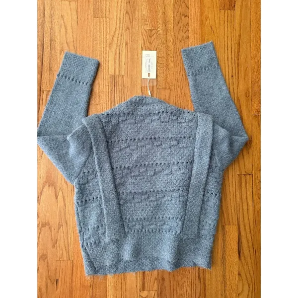 Endless rose Size L NWT BLUE CHUNKY WOOL KNIT DETAILED SWEATER $100‎ - Image 3