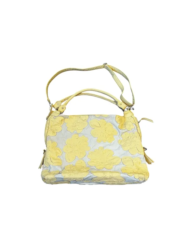Big Buddha Hobo Bag Slouchy Butter Yellow Floral Appliqué Y2K Boho Chic Casual - Image 6