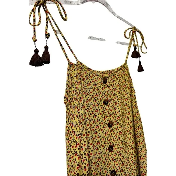 Faithfull the‎ Brand Raquel Yellow Floral Button Front Midi Dress 2 - Image 8