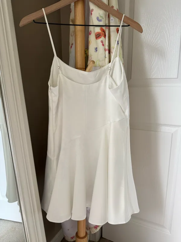 Abercrombie white mini satin dress - Image 2
