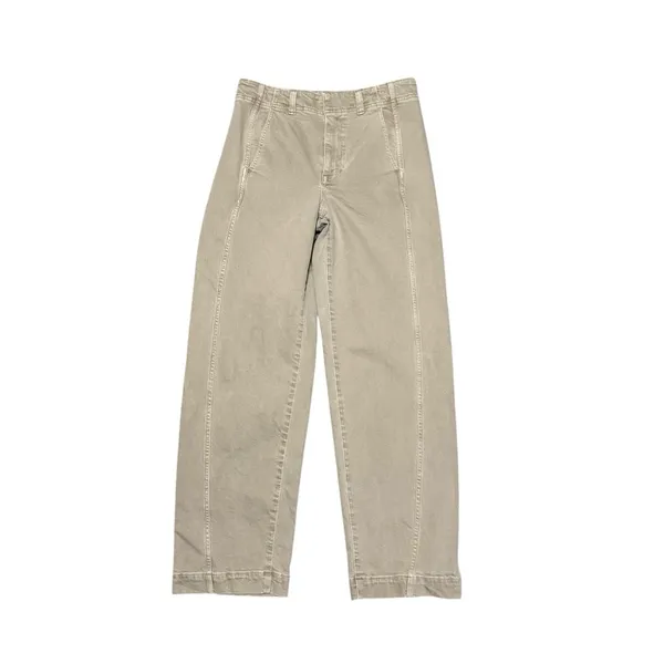 Madewell Tapered Denim Trouser Women's 27 High Rise Khaki Cotton Blend Jean - Image 2