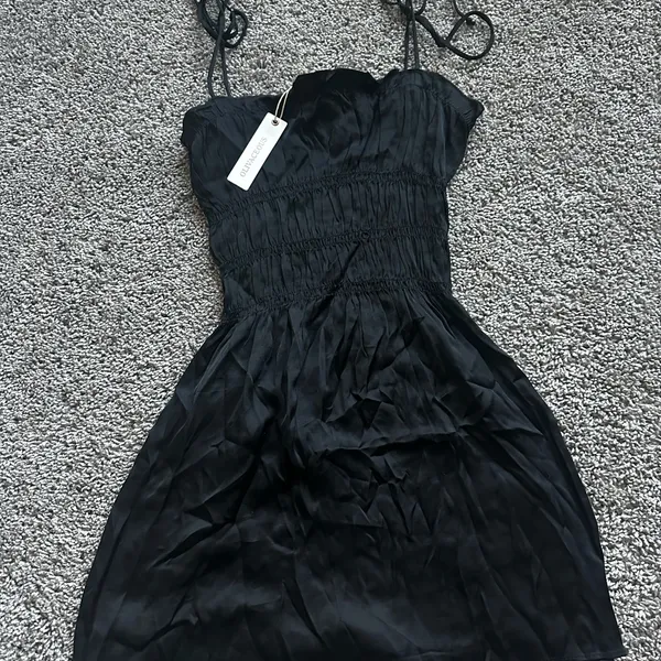 Olivaceous Black Mini Dress - Image 2