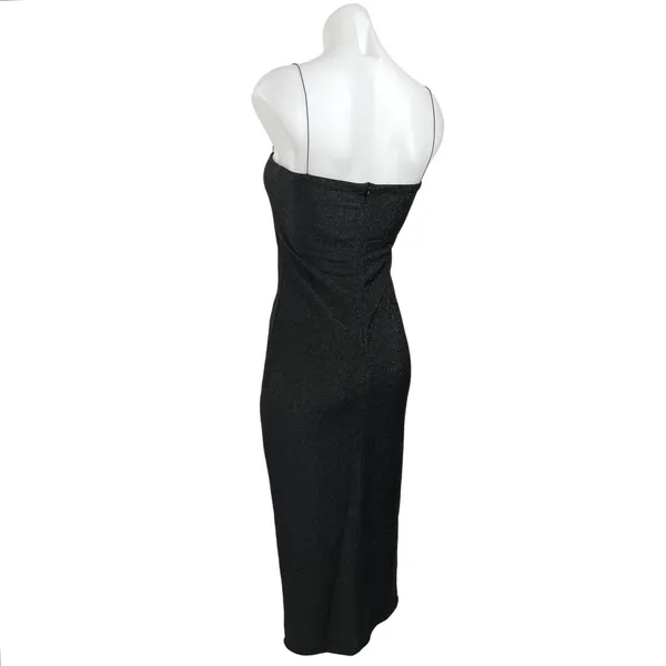 Meshki Black Glitter Metallic Square Neck Camisole Sleeveless Maxi Dress Sz XL - Image 3