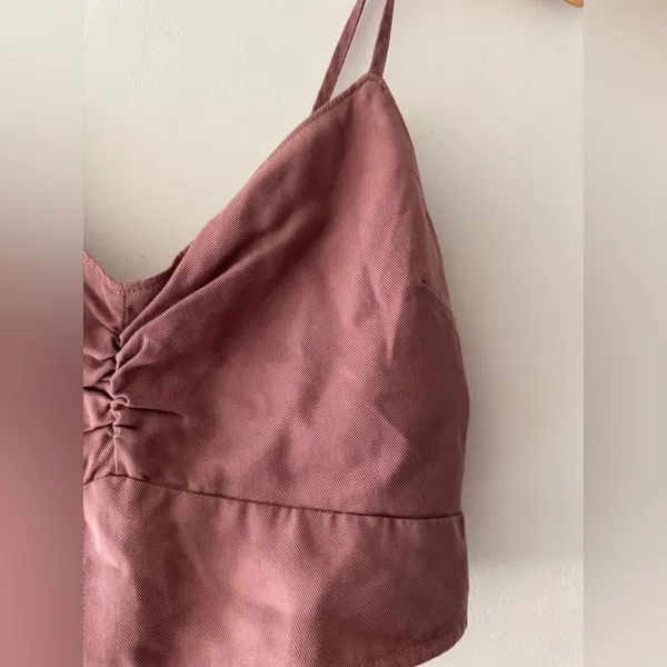 Abercrombie & Fitch‎ Mauve Pink Cropped Smock Back Tank Top - Image 3