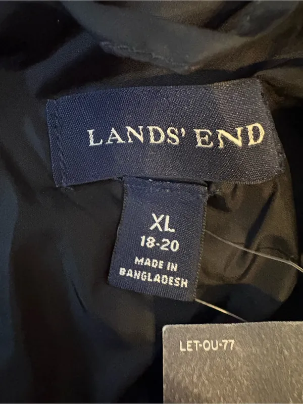 Lands’ End Diamond Down Vest Black XL 18-20 NWT 600 Fill Puffer - Image 2