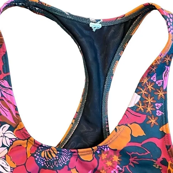 Free People Movement Free‎ Love Orange Floral Print Sports Bra Size XS - Image 3
