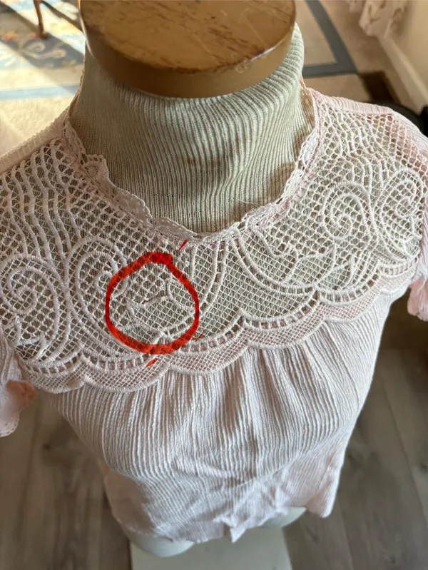 Pink Short Sleeves Blouse with Details - Image 3