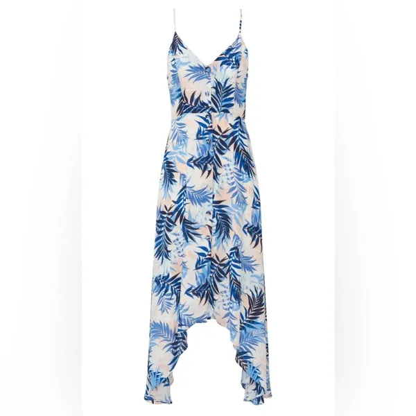 Slate & Willow Handkerchief Hem Dress Tropical Print Maxi Dress Size XL - Image 3