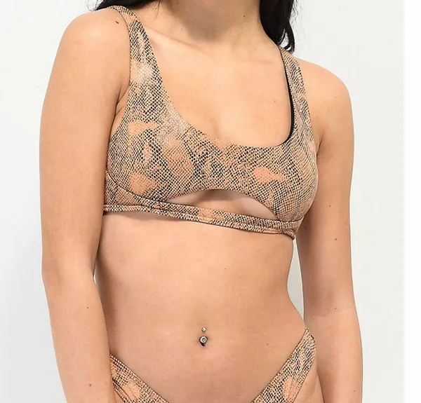 Zumiez Snakeskin Cutout Bikini Top - Image 3