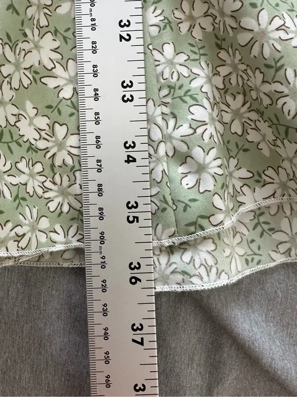 SHEIN Green Floral Wrap Ruffle Midi Skirt Size Medium - Image 7