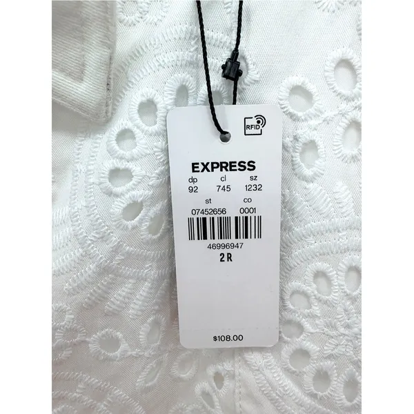 Express Super High Waisted Eyelet Belted Cargo Joggers 2 White Utility Pants NWT - Image 6