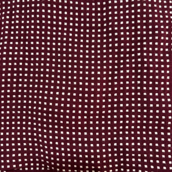 Pure Collection Burgundy and White Grid Patterned Pencil Skirt with Vented Back - Image 2