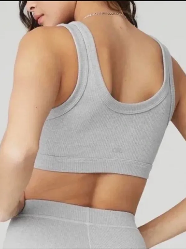 Alo Yoga Wellness Bra in Heather Grey - Image 2