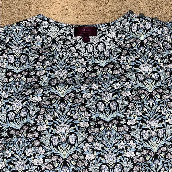 J. Crew Liberty‎ Fabric Sambourne Floral Ruffle Puff Sleeve Blouse Medium - Image 4
