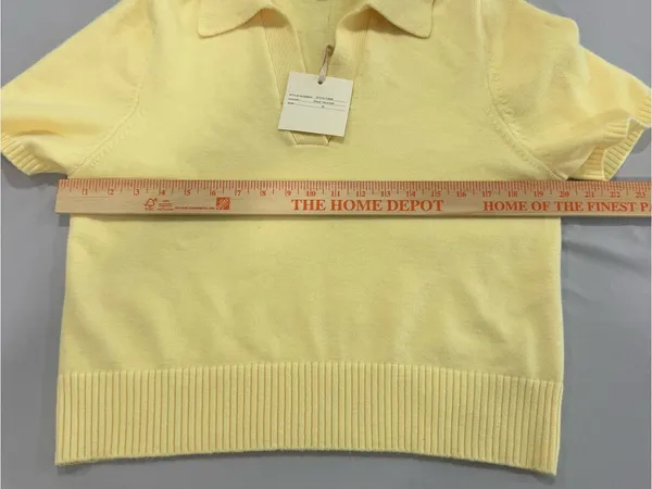 NWT Marled Creamy Yellow Short-Sleeve Polo Sweater‎ - Image 8