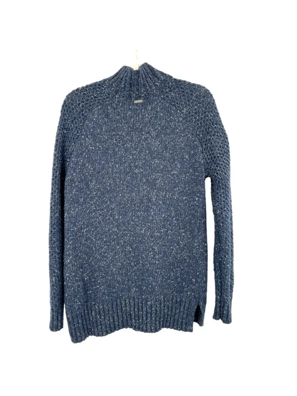 PrAna Ibid Navy Blue Knit Mock Neck Tunic Sweater Size Small Cabincore Gorpcore - Image 7