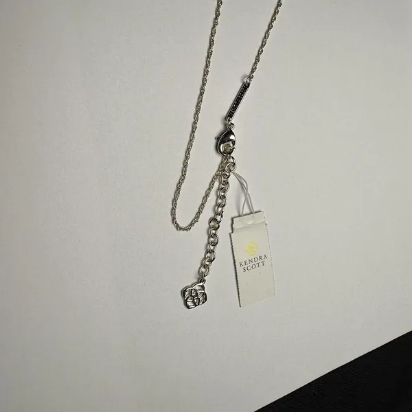 Kendra Scott Purple Pendant Silver Tone Necklace Adjustable Length NWT - Image 5