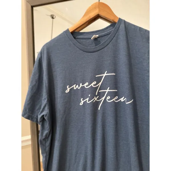 Sweet Sixteen 16th Birthday T-Shirt Blue XL - Image 3
