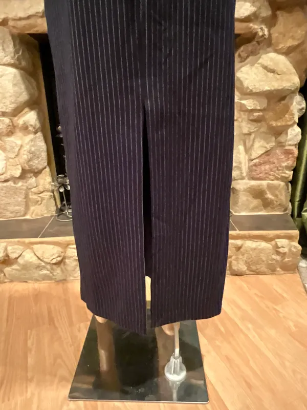 Pinstripe Maxi Dark Navy Skirt - Image 10