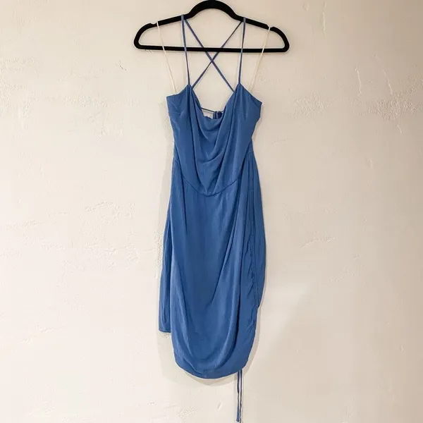 NEW The Jetset Diaries Freebird Mini Dress in Cerulean Blue Size Medium - Image 3