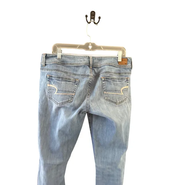 American‎ Eagle Slim Y2k Vtg Bootcut Jeans Womens 10 Light Wash Low Rise Denim - Image 3